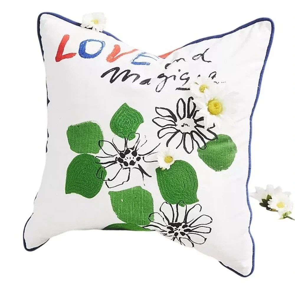 Anthropologie Hotel Magique Pillow Love & Magigue 20x20 Floral Accent Pillow NEW